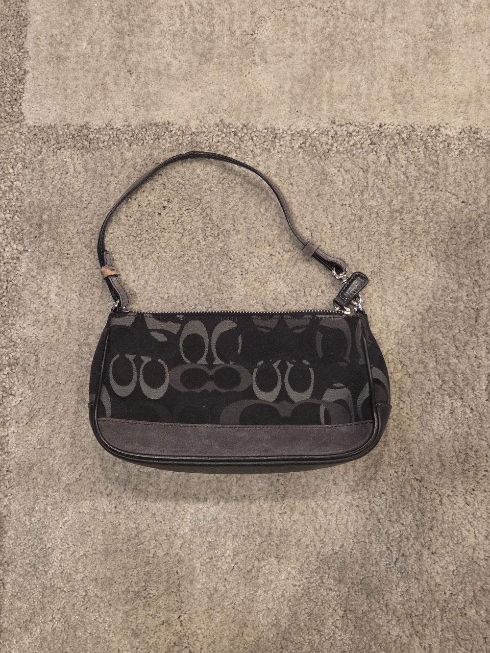 Vintage Coach Black Signature Jacquard Demi Bag